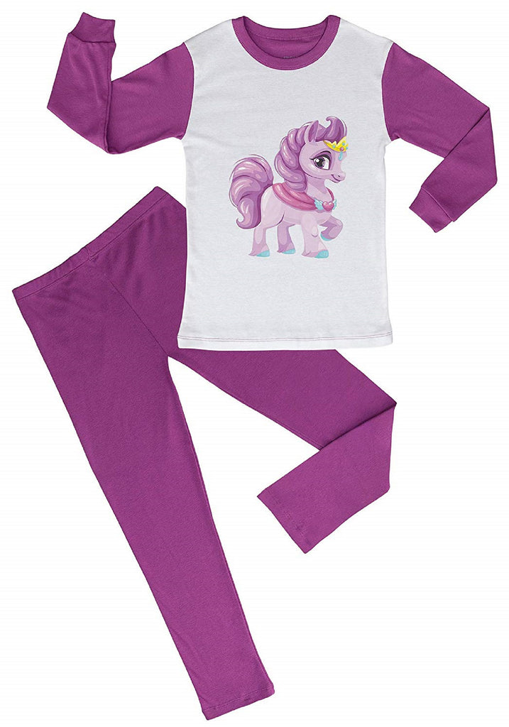 CAOMP Girls Pajamas Organic Cotton Pjs for Children Sleepwear Kids 2 Pieces Set