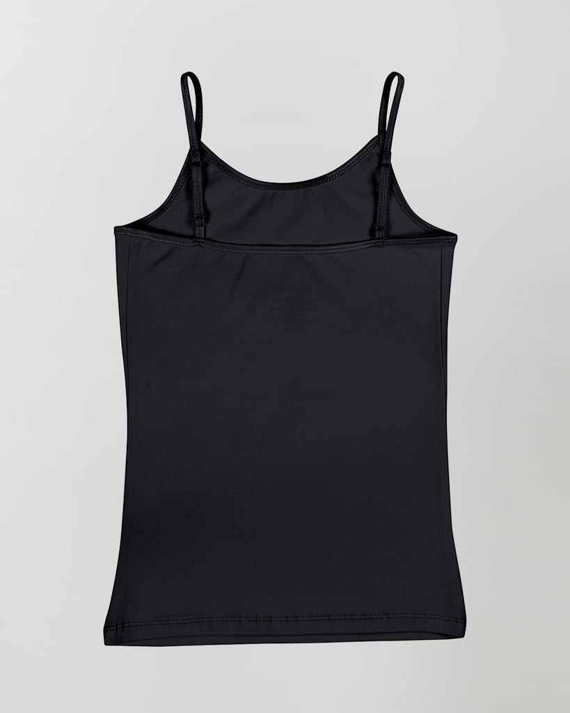 Organic Cotton+Spandex Cami Tops with Adjustable Straps for Girls - Pack of 3 - Black + White + Pink