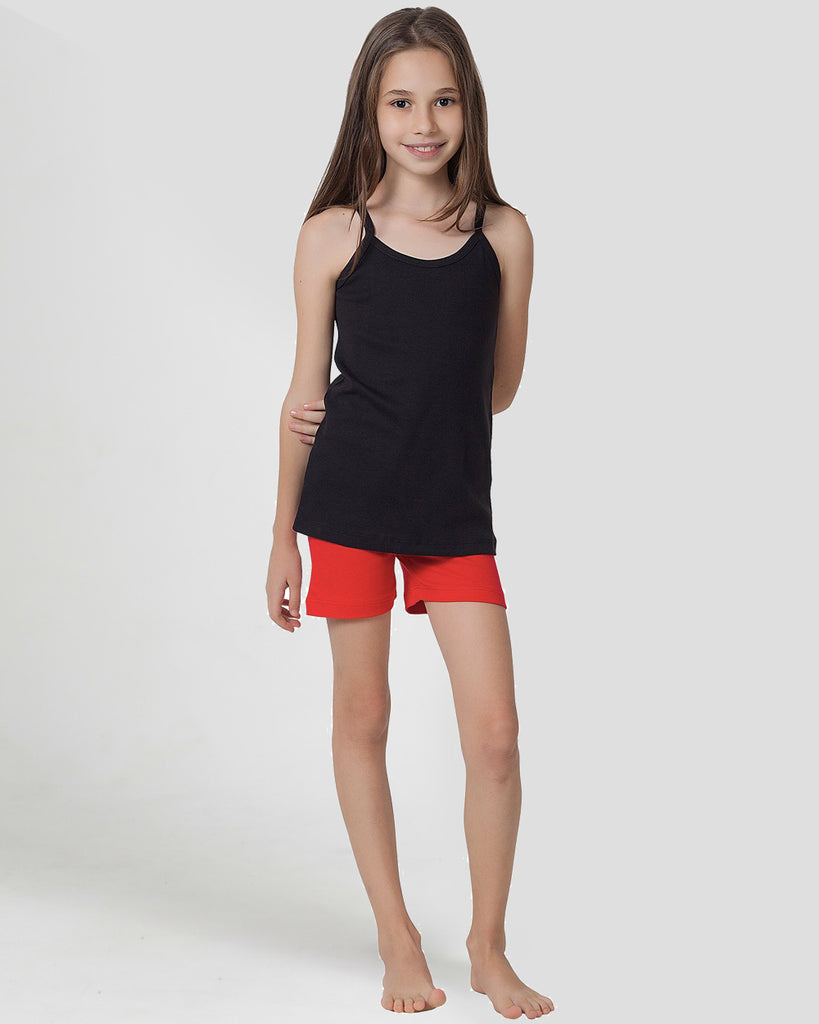 100% Organic Cotton Bike Shorts for Girls - Red